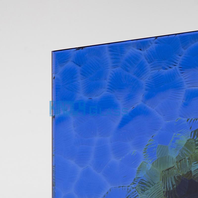 Blue Ripple Patterned Glass